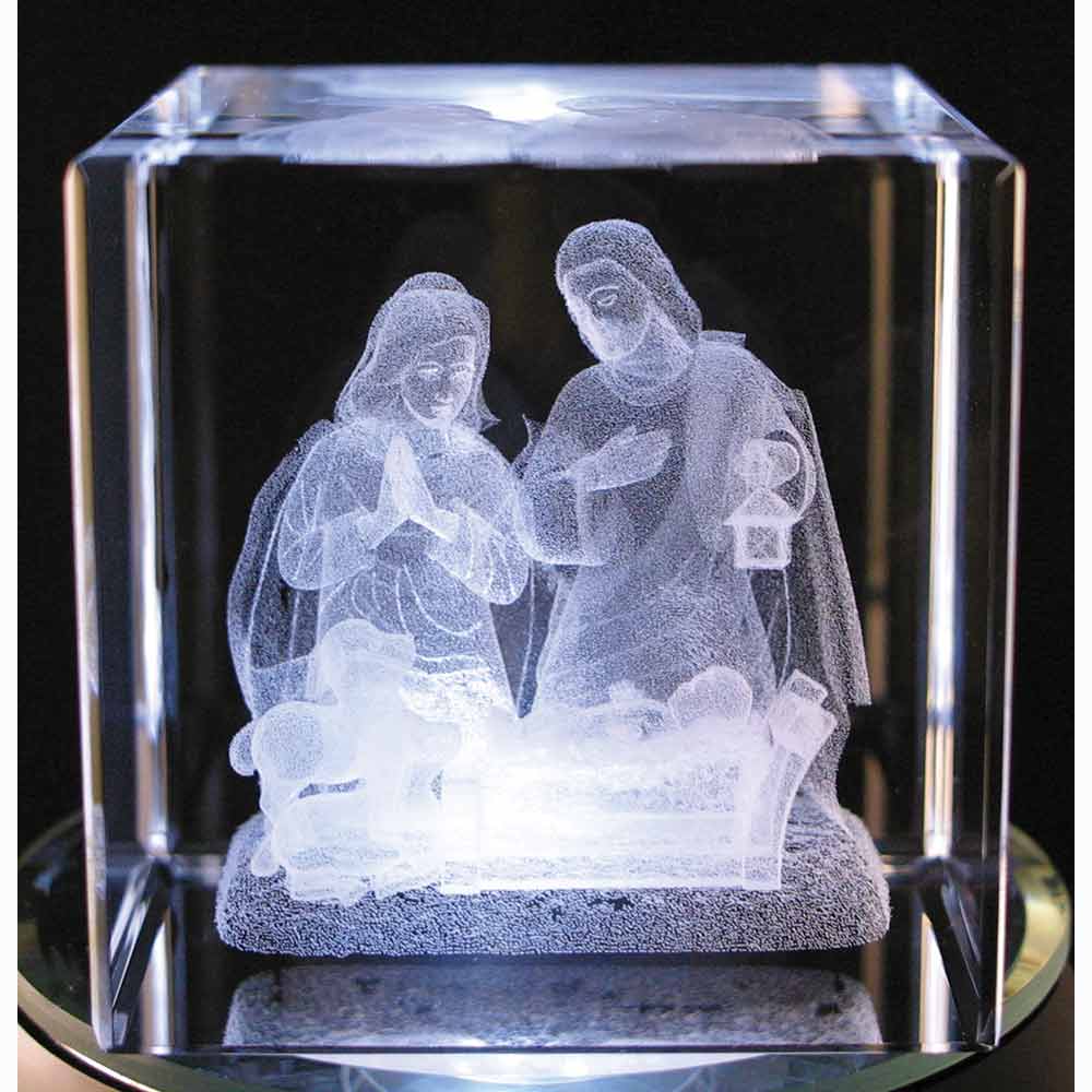 Laser Engraved Crystal Nativity Scene – F.A. Dumont US Church Supplies