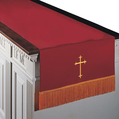 Reversible Fleur-de-Lis Cross Communion Table Runner - Red/White