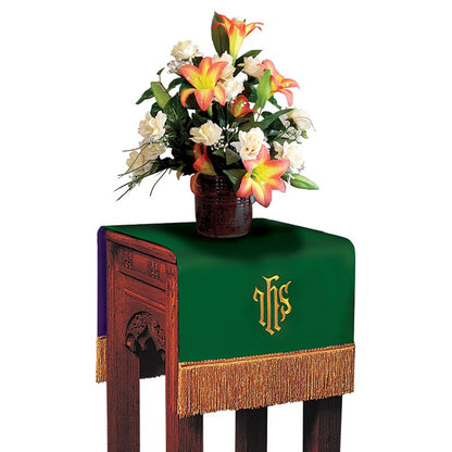 Reversible Flower Stand Cover - Hunter Green/Purple