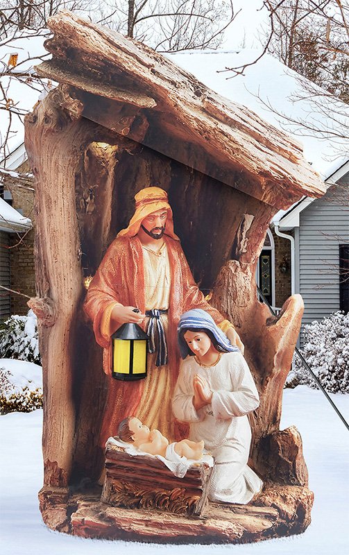 Silent Night Lighted Outdoor Nativity