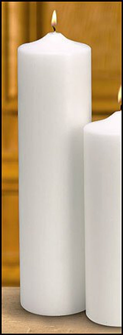 Plain White Pillar Memorial Candle