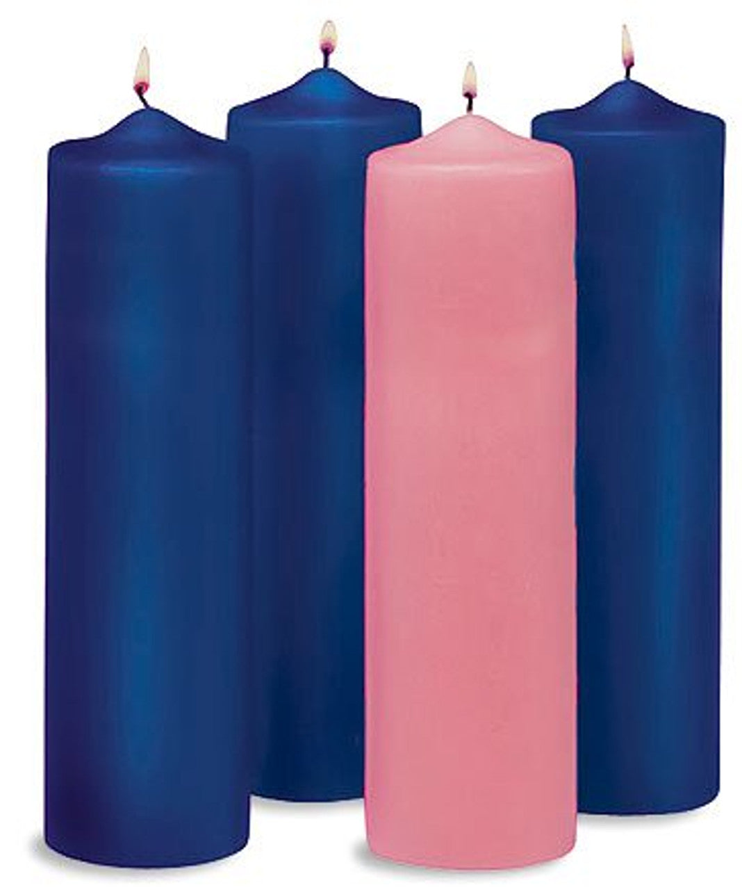 12" Advent Pillar Candle Set - Blue/Pink