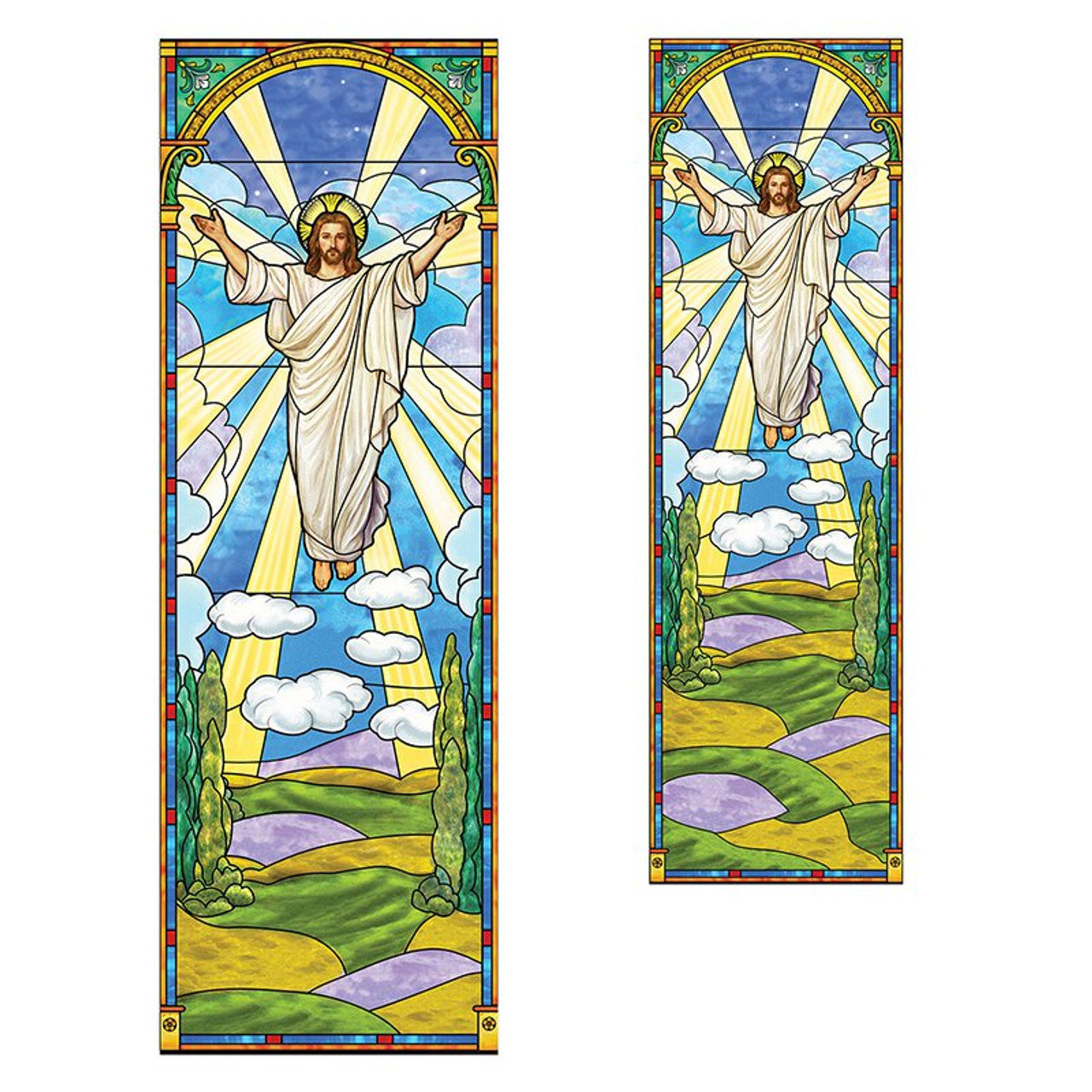 Stained Glass Series Banner - Risen Christ