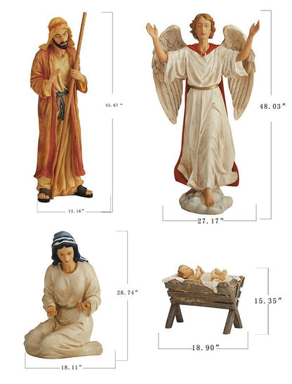 The Real Life Nativity 4 Piece Outdoor Set