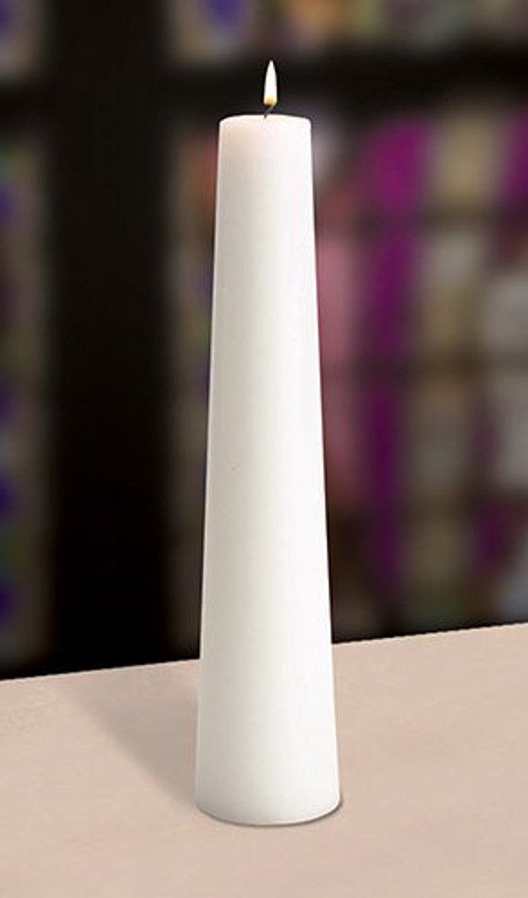 White Conical Christ Candle 6/cs