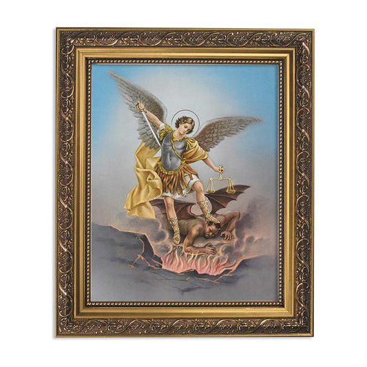 Saint Michael Gold Tone Framed Print