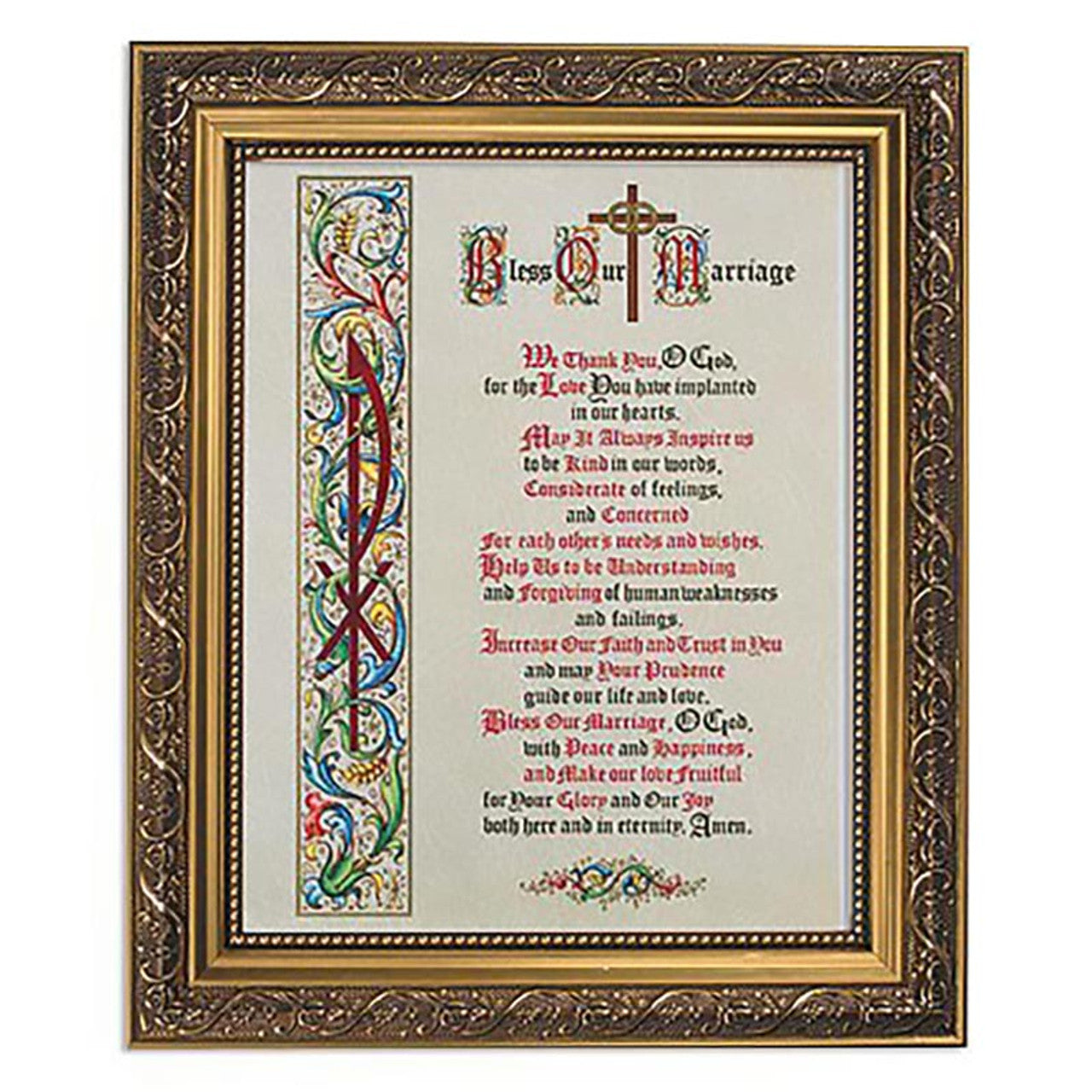 Bless Our Marriage Gold Tone Framed Print