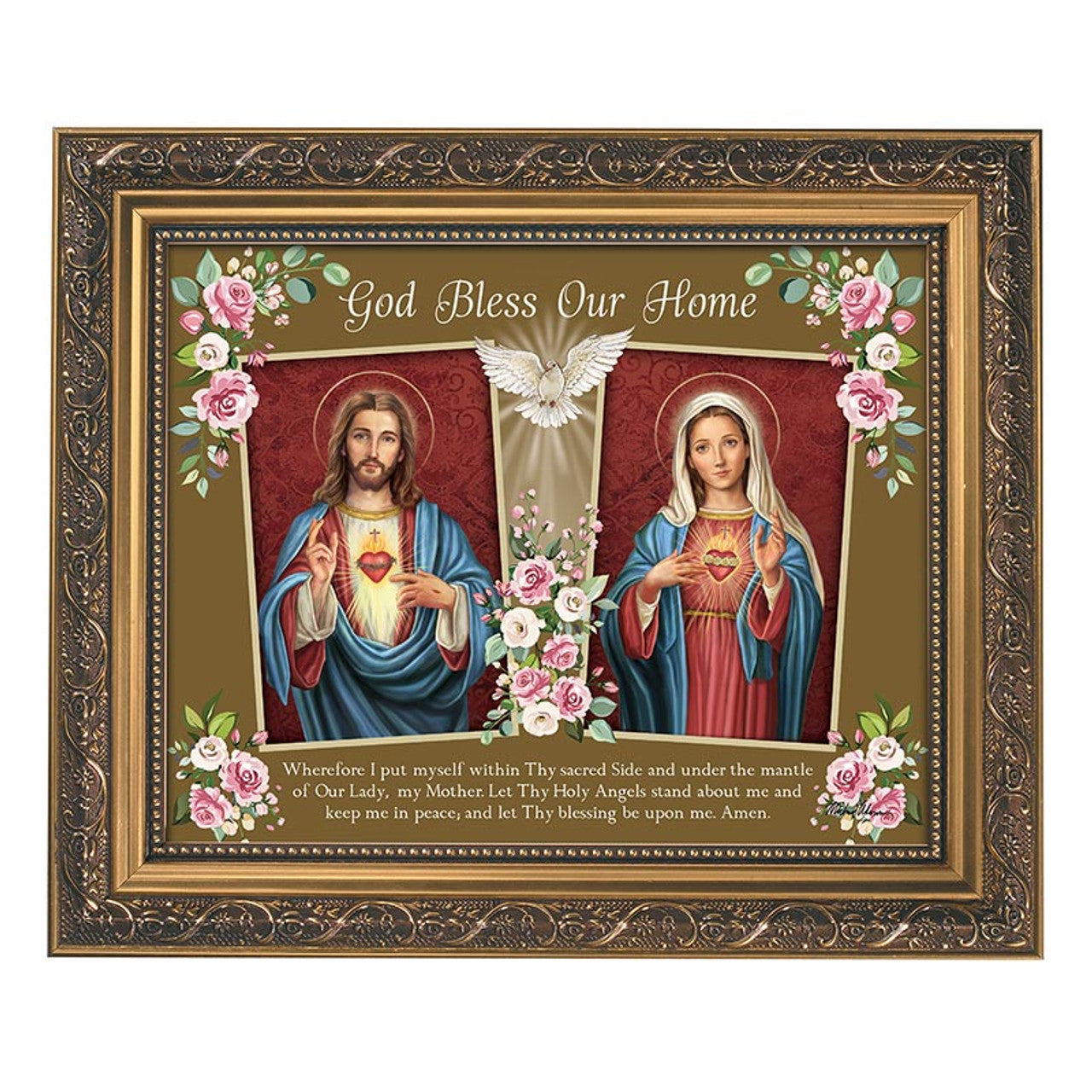 God Bless Our Home Gold Tone Framed Print