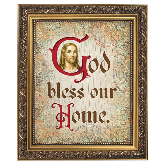 God Bless Framed Print - Gold