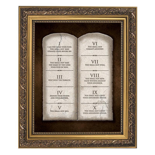 The Ten Commandments Gold Tone Framed Print (79-221)