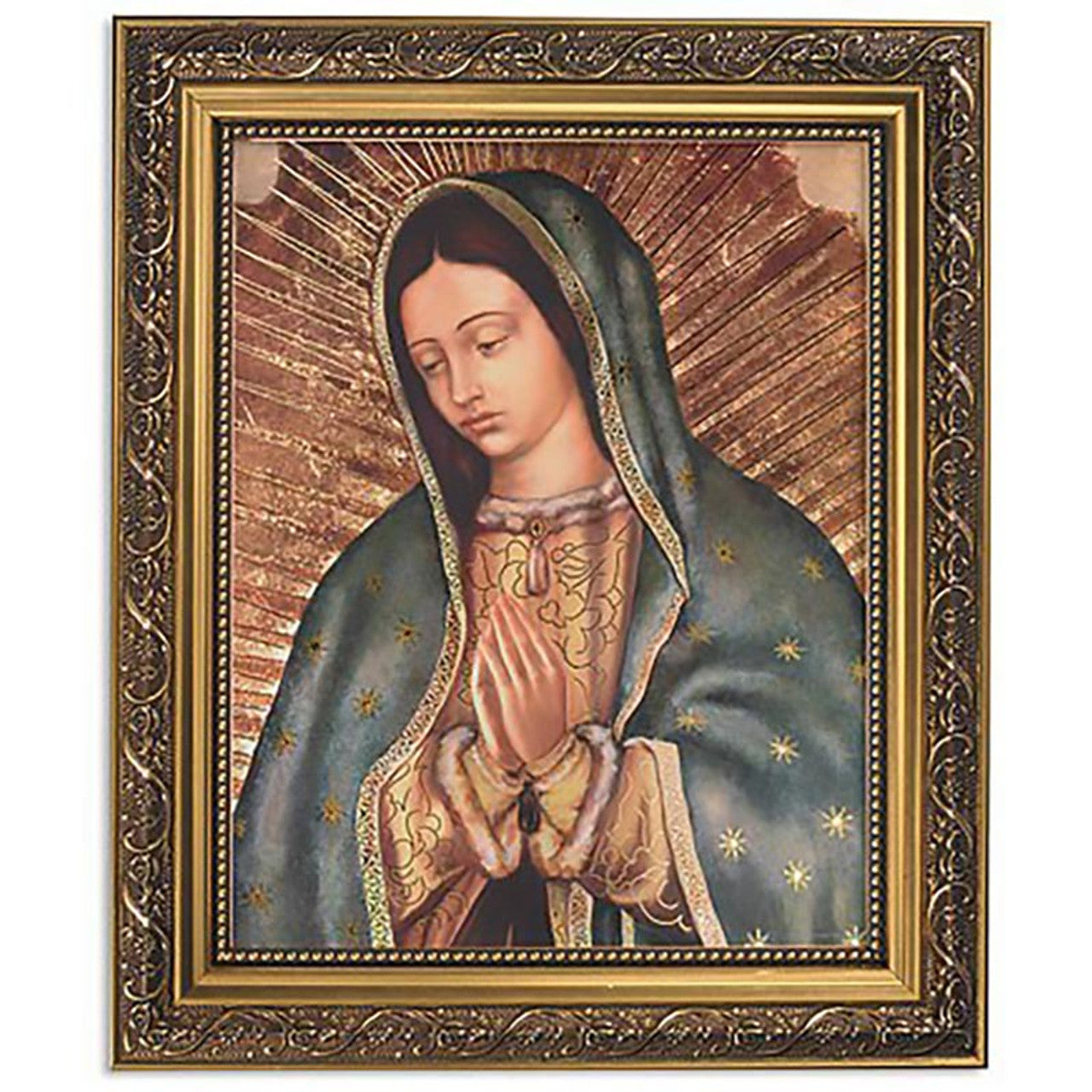 Bust of Our Lady of Guadalupe Gold Tone Framed Print