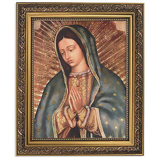 Bust of Our Lady of Guadalupe Gold Tone Framed Print