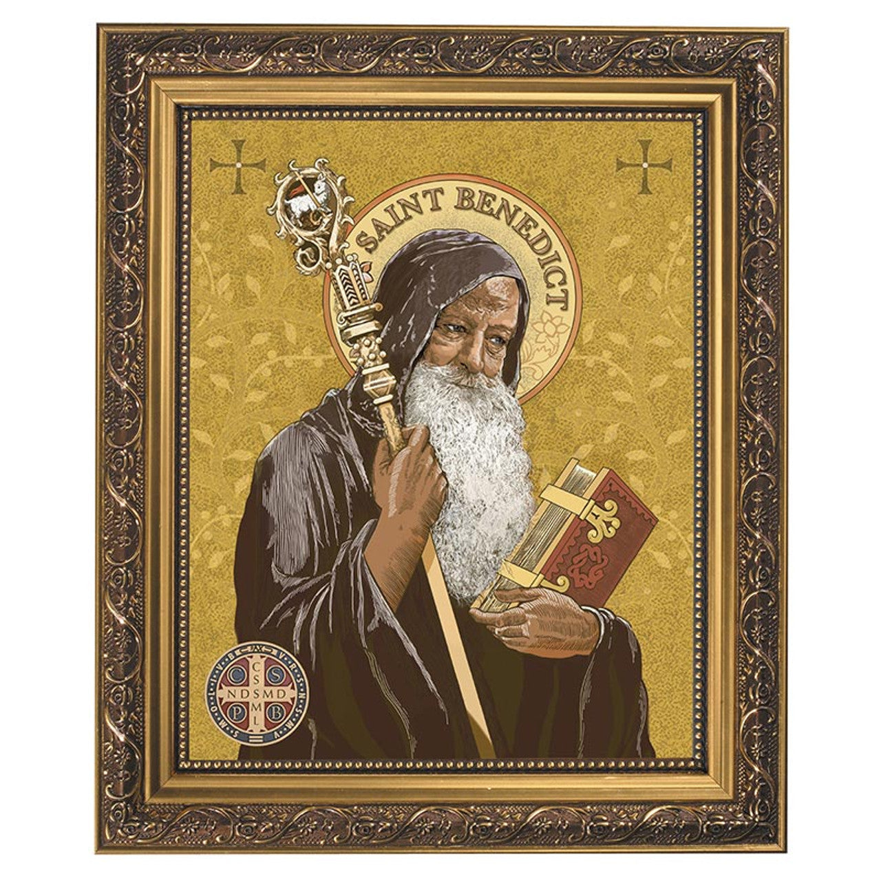 Saint Benedict Gold Tone Framed Print