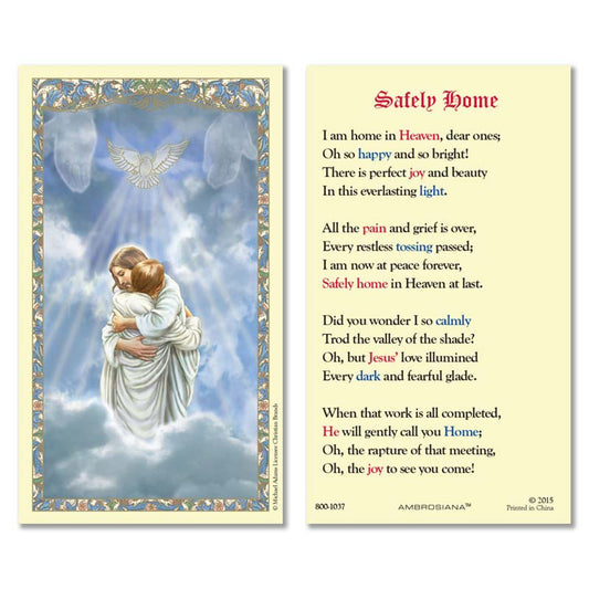 The Reunion Safely Home Laminated Holy Card - 25/pk