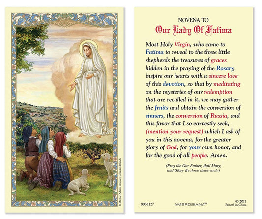 Our Lady of Fatima Laminated Holy Card - 25/pk