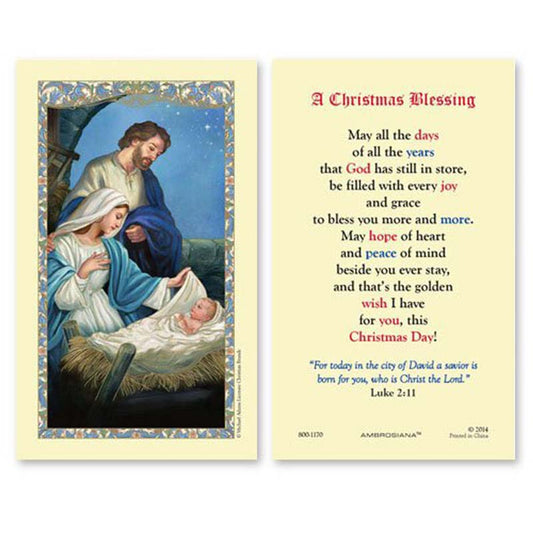 Nativity Laminated Holy Card - 25/pk