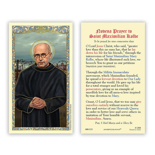 Saint Maximilian Kolbe Prayer Laminated Holy Card - 25/pk