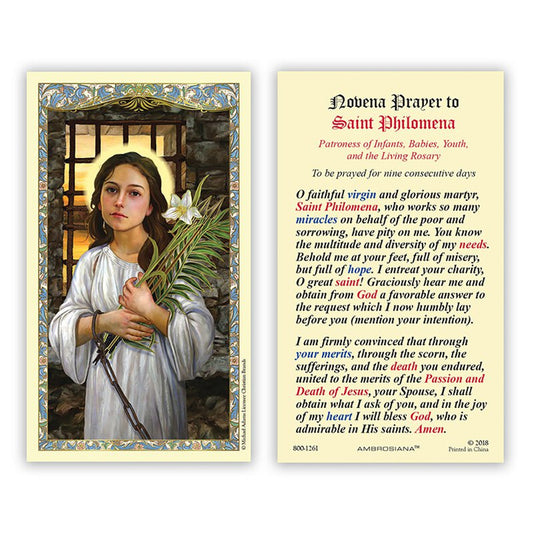 Saint Philomena Laminated Holy Card - 25/pk