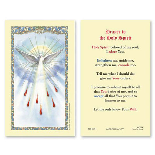 Holy Spirit Laminated Holy Card - 25/pk