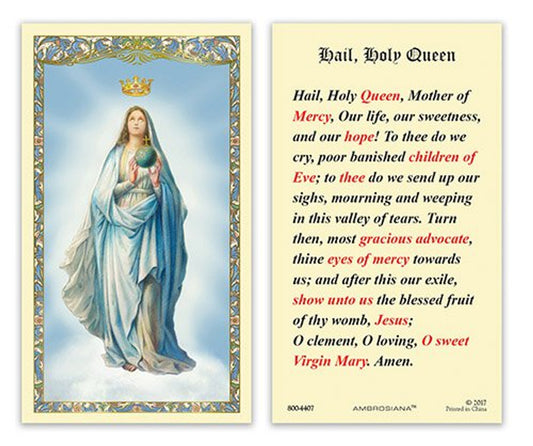 Mary, Queen of Heaven Laminated Holy Card - 25/pk