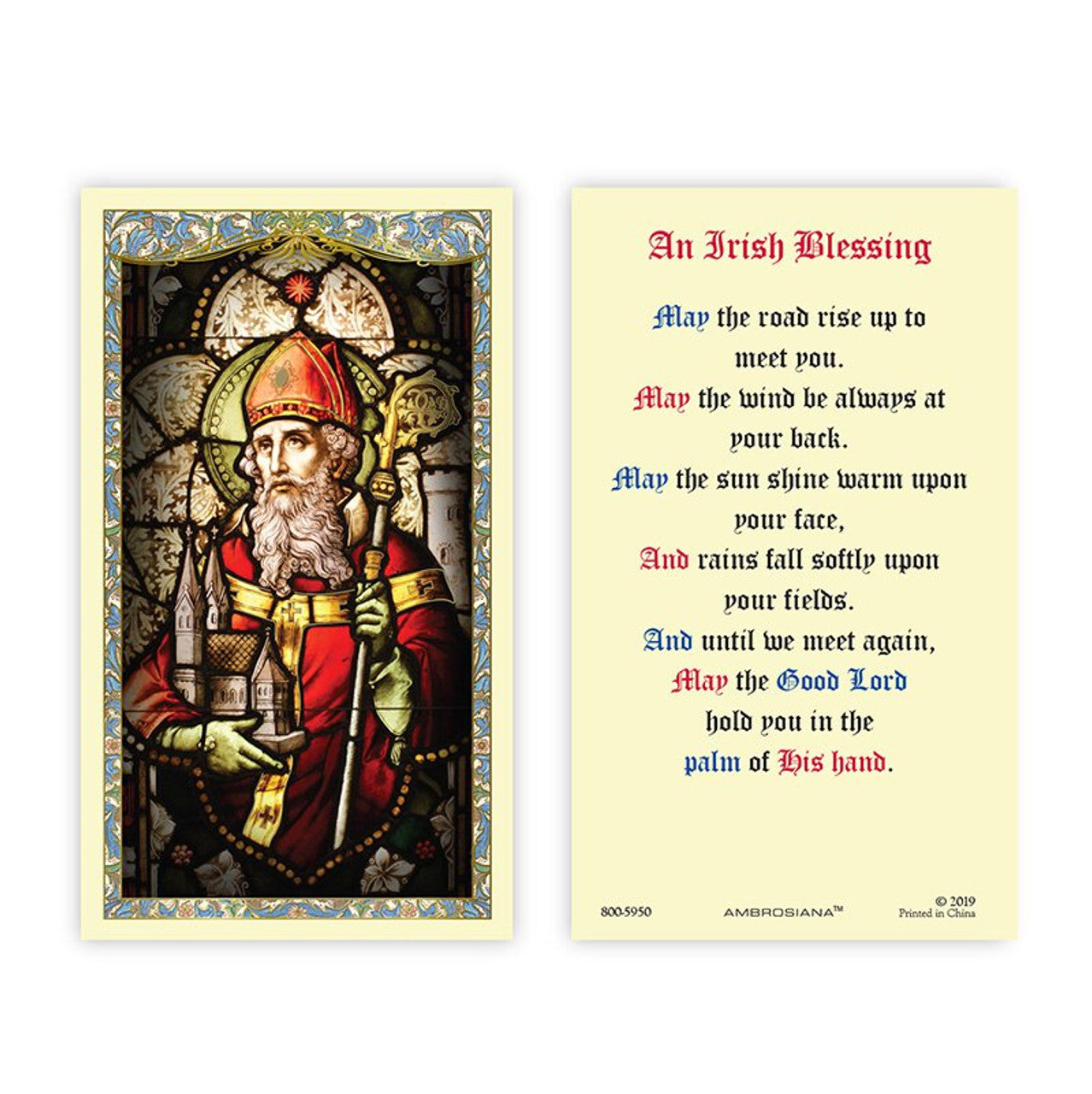 Saint Patrick Laminated Holy Card - 25/pk (800-5950)