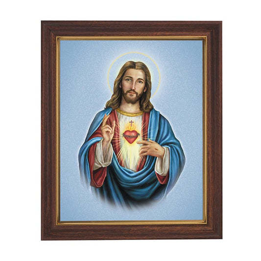 Sacred Heart of Jesus Wood Tone Framed Print