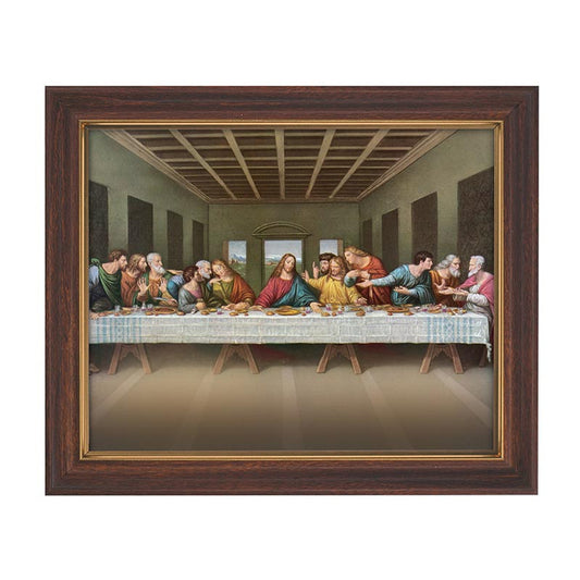 The Last Supper Wood Tone Framed Print