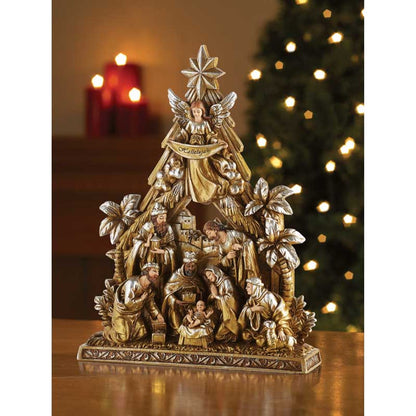 Metallic Nativity Figurine