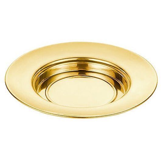 Polished Steel Bread Plate - Brass Tone