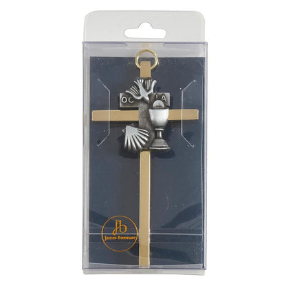 4.25" H Brass Cross with Emblem - RCIA