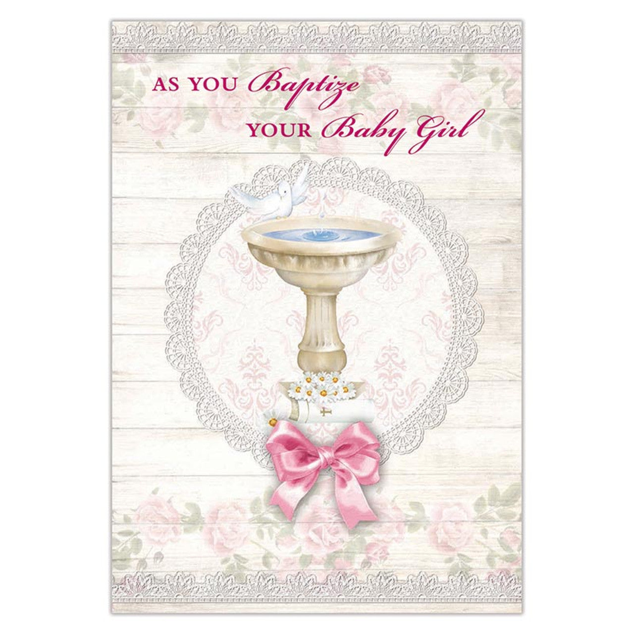 As You Baptize Your Baby Girl Card