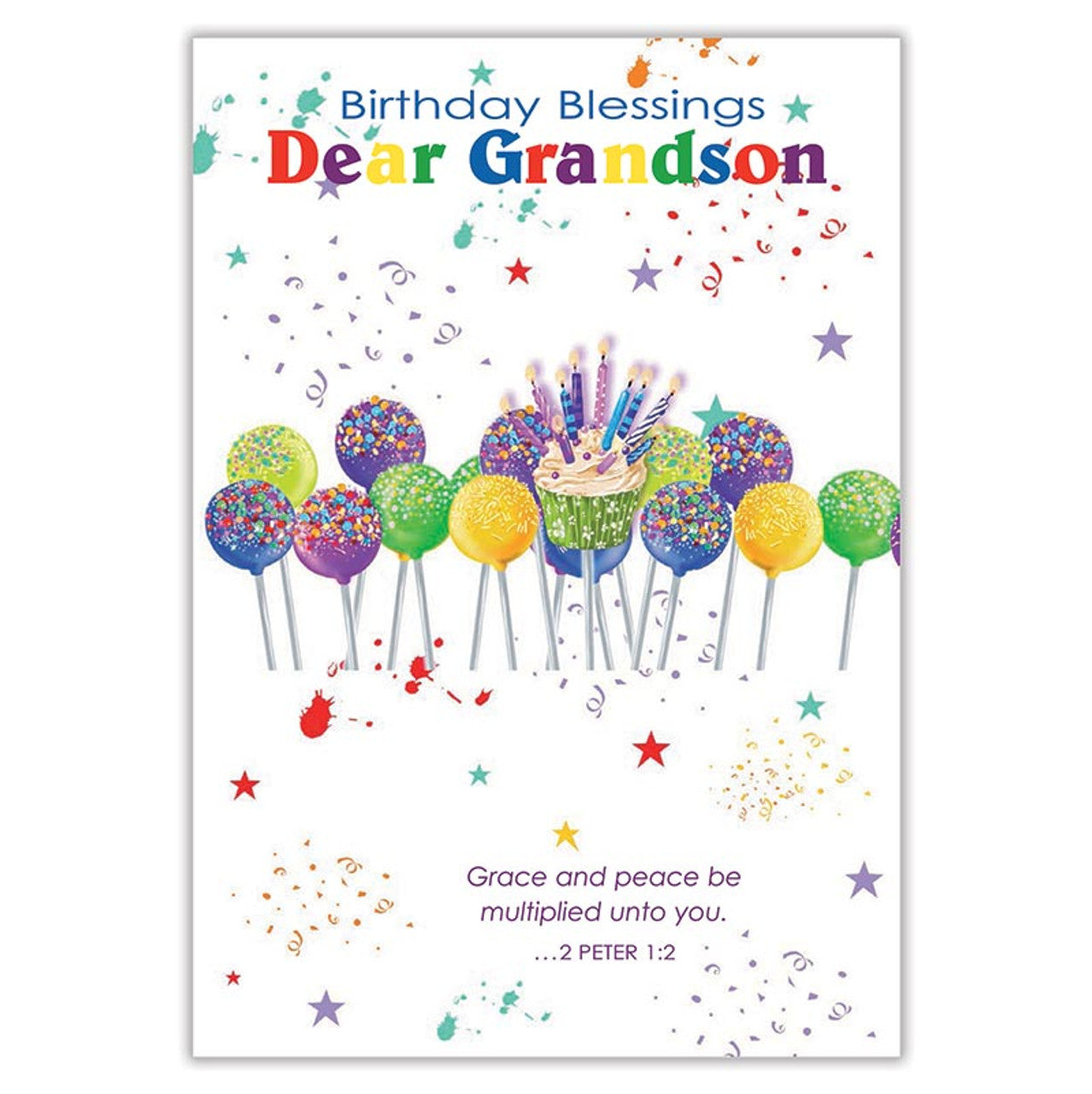 Birthday Blessings Dear Grandson Card