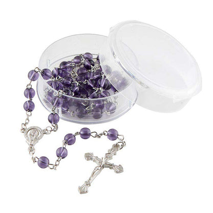 Amethyst Glass Bead Rosary (BK-12190)