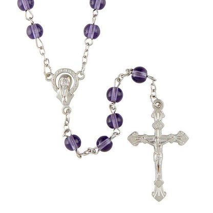 Amethyst Glass Bead Rosary (BK-12190)