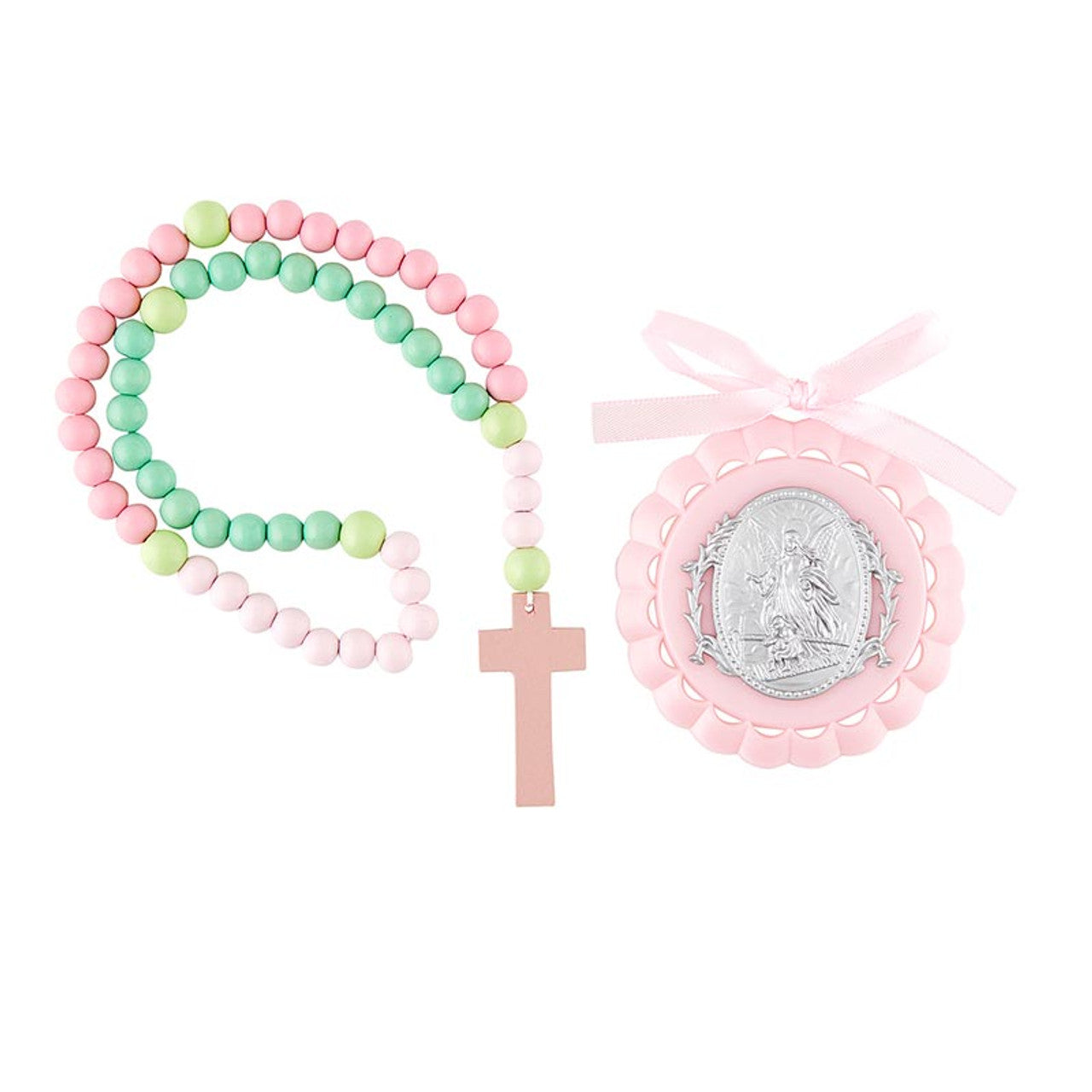 Crib Medal With Kiddie Rosary (BK-12474)