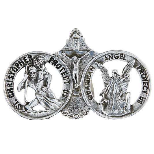 Saint Christopher/Guardian Angel Visor Clips (BK-12636)