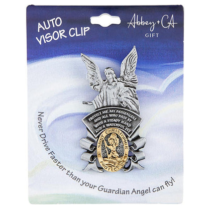 Saint Christopher/Guardian Angel Visor Clips