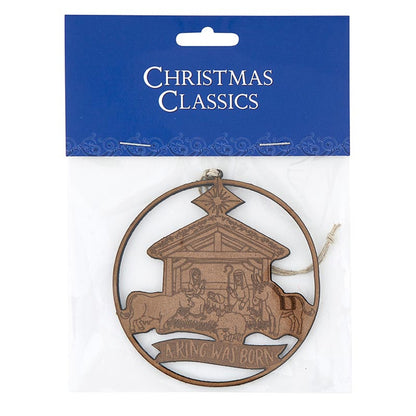 Laser Cut Wood Ornament - Nativity