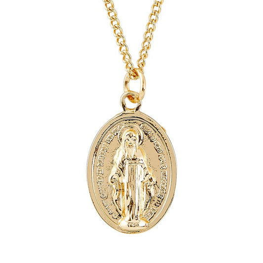 Gold Miraculous Medal Necklace