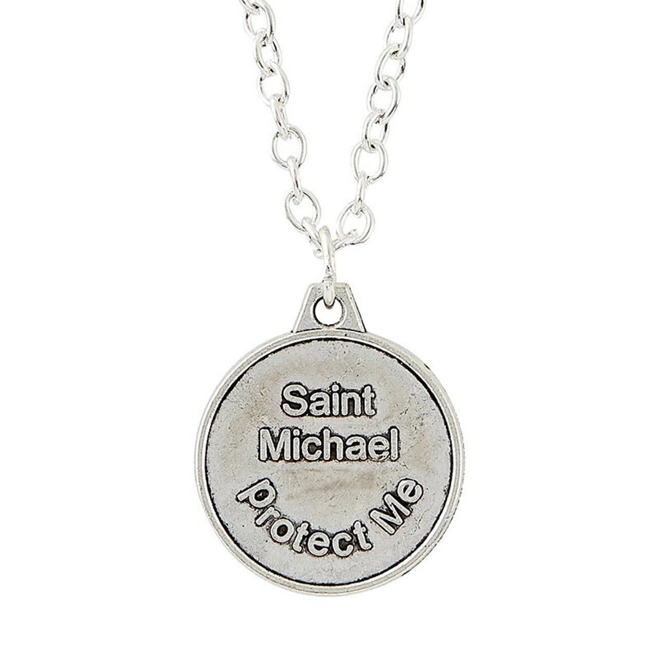 Saint Michael Necklace - Red Enamel