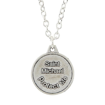 Saint Michael Necklace - Red Enamel