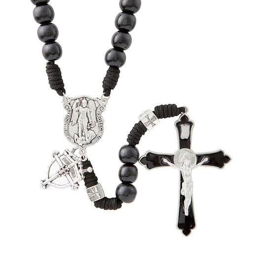 Black Saint Michael Paracord Rosary