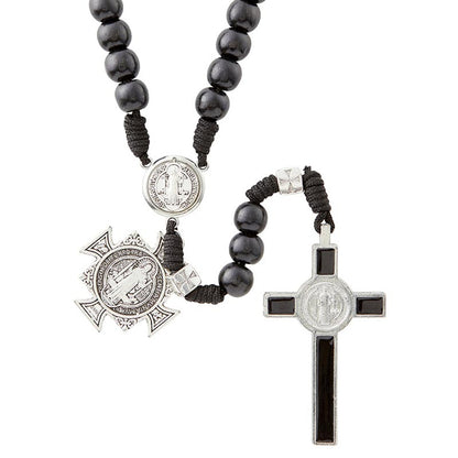 Black Saint Benedict Paracord Rosary