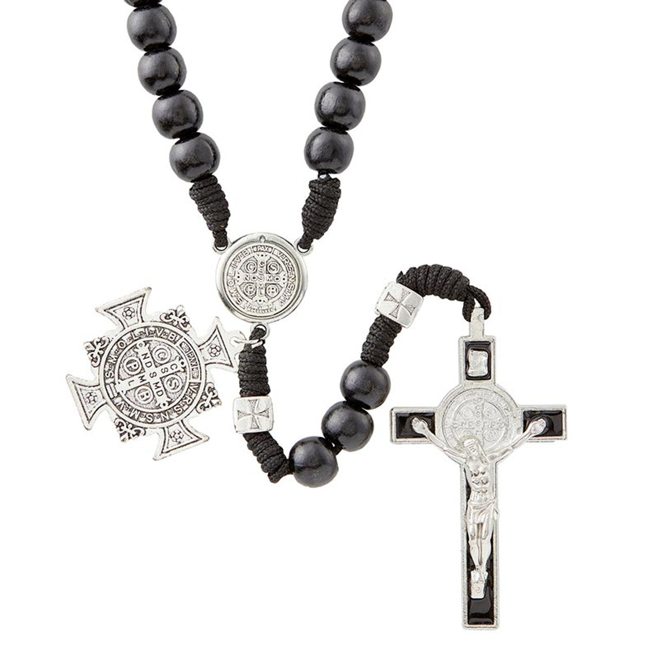 Black Saint Benedict Paracord Rosary