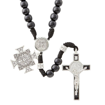 Black Saint Benedict Paracord Rosary