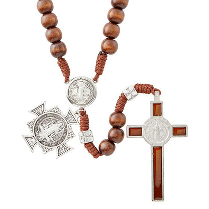 Brown Saint Benedict Paracord Rosary