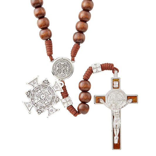 Brown Saint Benedict Paracord Rosary