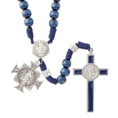 Blue Saint Benedict Paracord Rosary