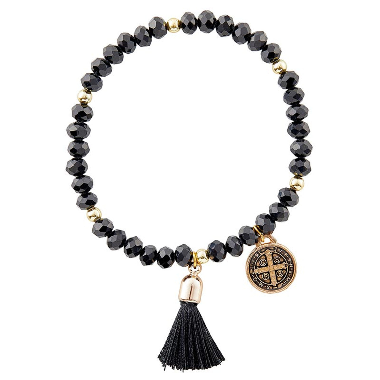 Saint Benedict Charm Bracelet With Prayer Card