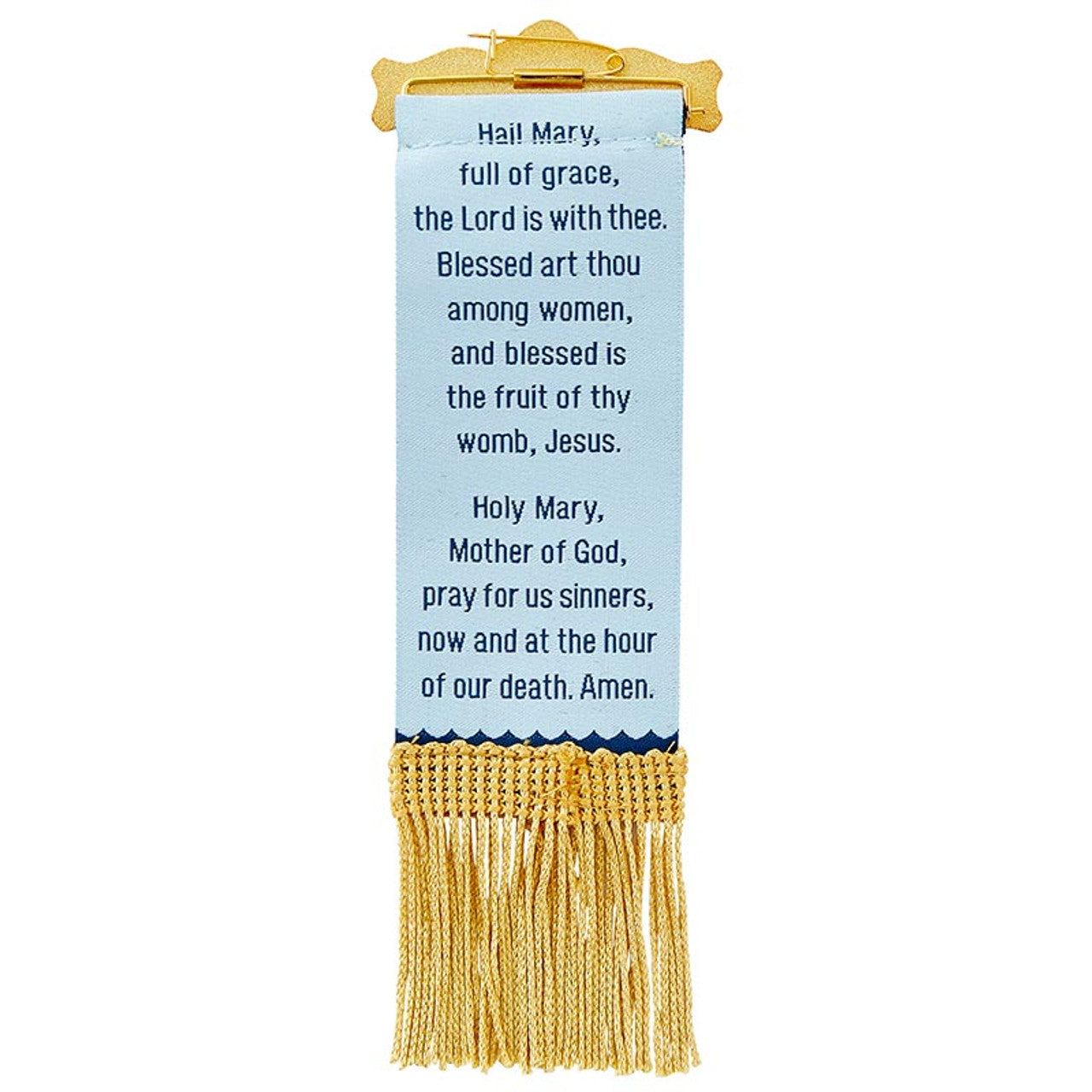 Vintage Ribbon Pin With Tassels - Our Lady Of Grace